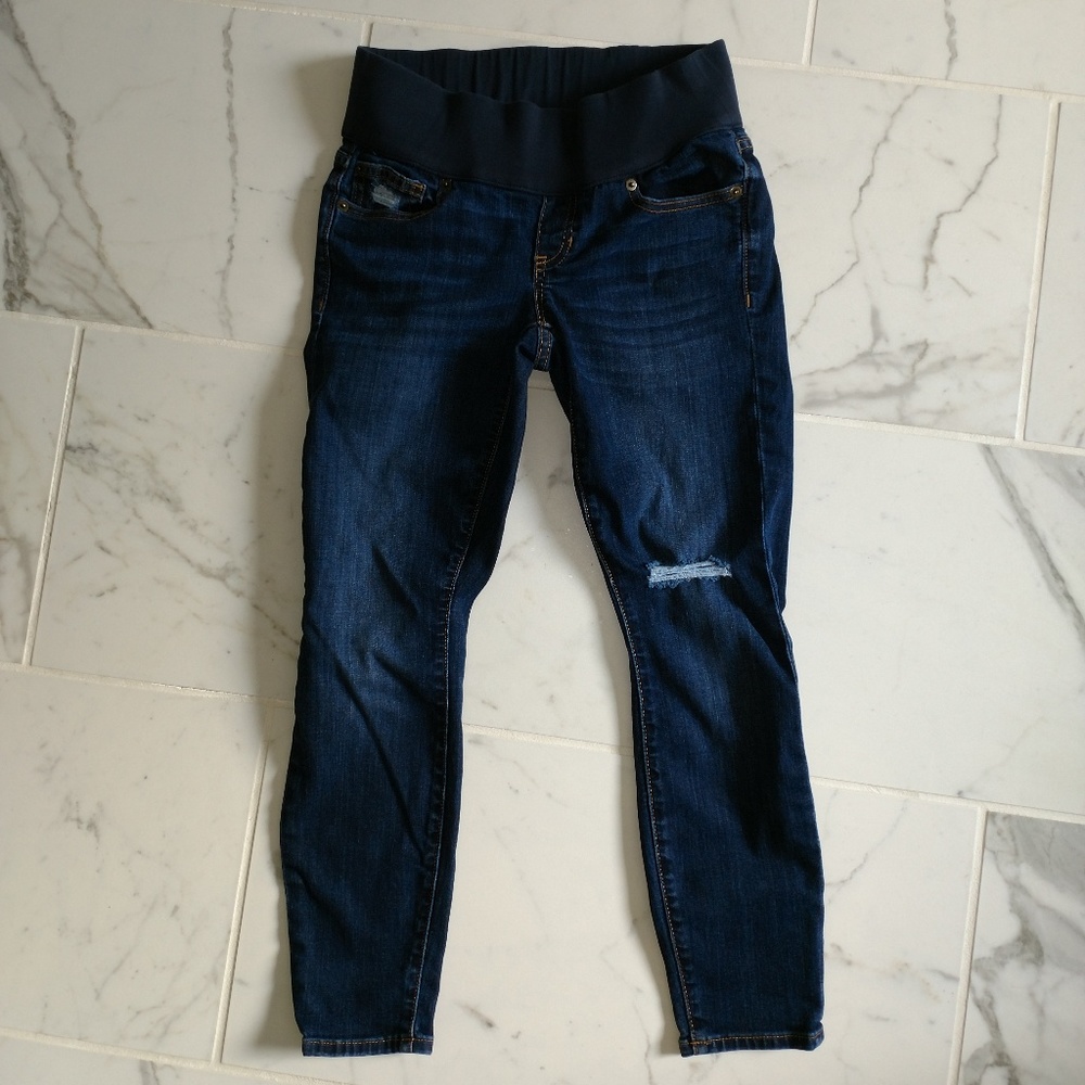 Maternity Demi Panel Distressed Favorite Jegging